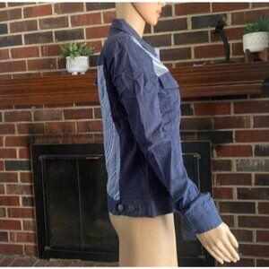 TOAD & Co Norma Women's Jean Jacket Blue Organic Cotton Stretch Button Up Sz XS